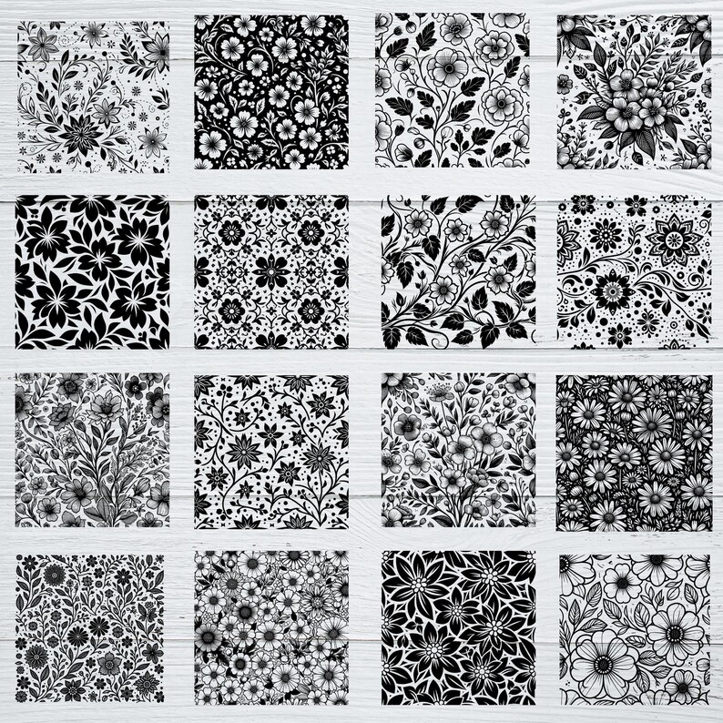 139 Floral Seamless Pattern SVG Bundle, Botanical Repeat Designs, Svg ...