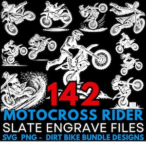 142 Motocross Rider Slate Engrave SVG Bundle, Dirt Bike Engraving Png, Extreme Sports SVG, Laser Engrave Cut Files, Motocross PNG Bundle