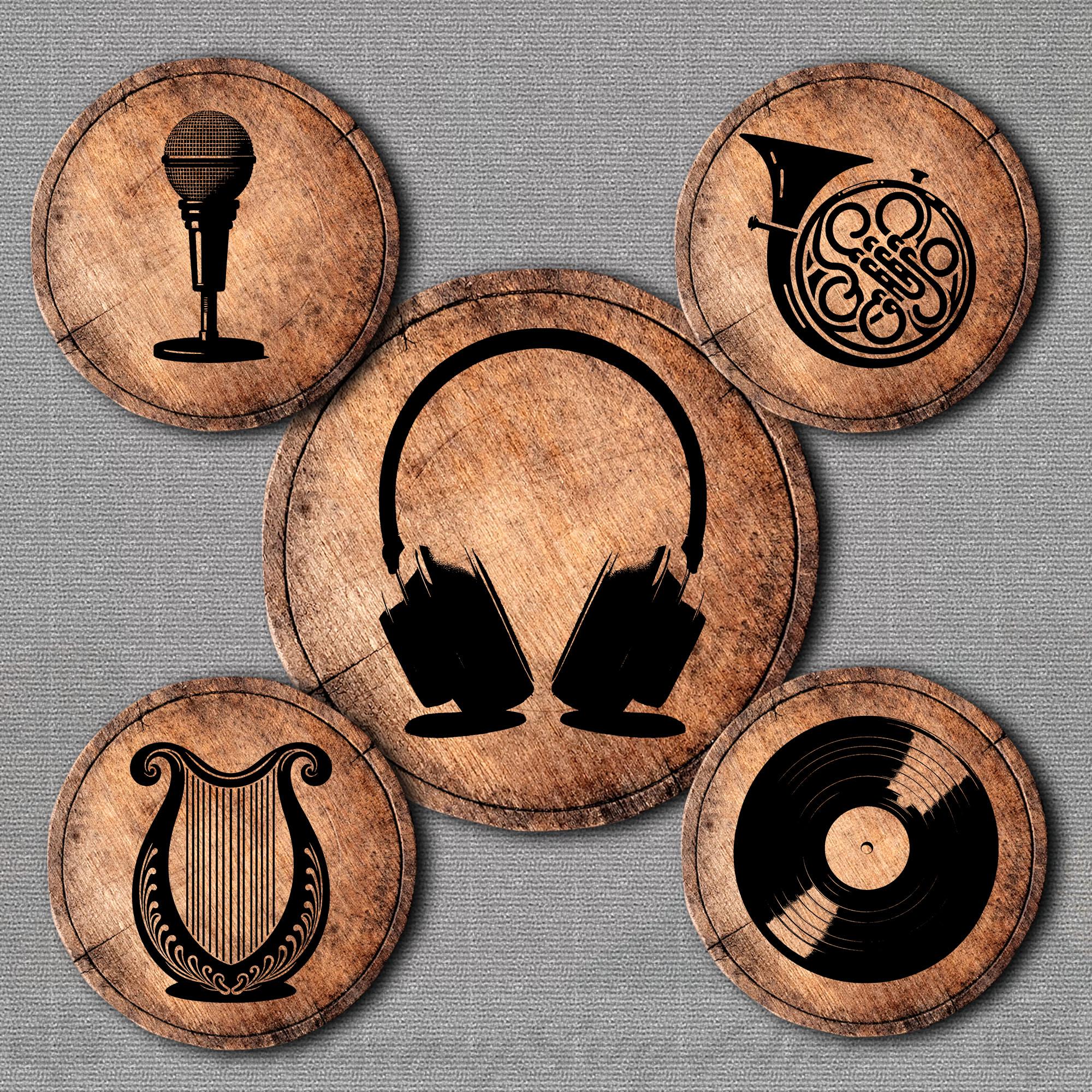 Musical Instruments SVG Bundle, Laser Engraving Files, Digital ...