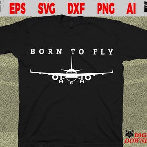 Airplane svg files - Cool Airplane Born To Fly Digital art svg, Pilot svg, Instant download