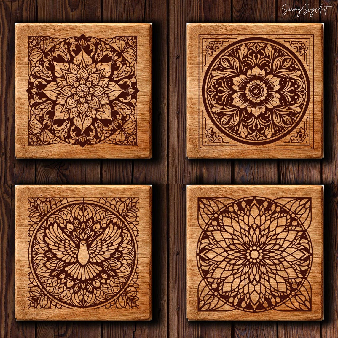 125 Mandala Mosaic SVG Bundle for Laser Engraving, Floral Engrave Files ...