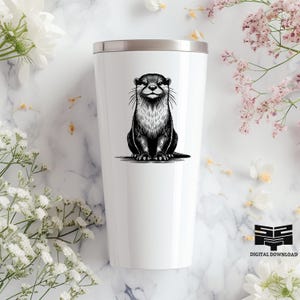 Paquete SVG y PNG de nutria juguetona / Corte láser de nutria linda, Cricut, svg de animales, silueta de nutria, svg de vida silvestre, uso comercial imagen 4