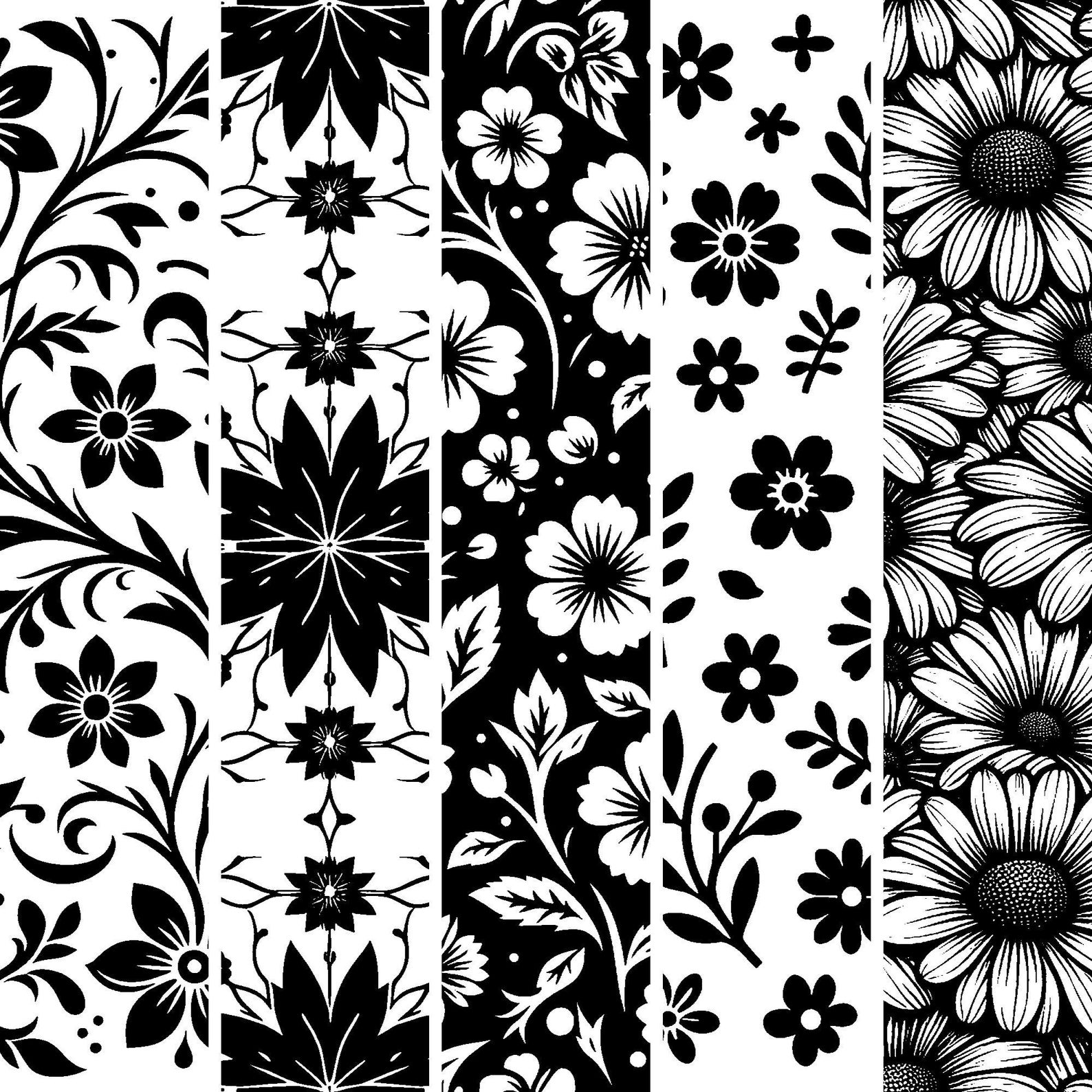 139 Floral Seamless Pattern SVG Bundle, Botanical Repeat Designs, Svg ...