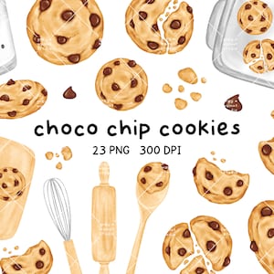 Schokoladenkekse Clipart, Aquarell Kekse Clipart, Backen Clipart, Kekse Illustration, Weihnachtskekse, Charcuterie Board, PNG
