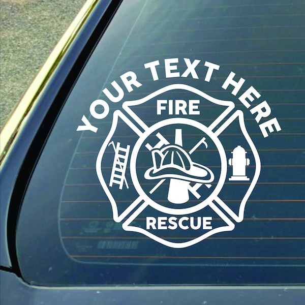 Custom Fire Fighter / Fire Department Cross Die Cut Vinyl Decal