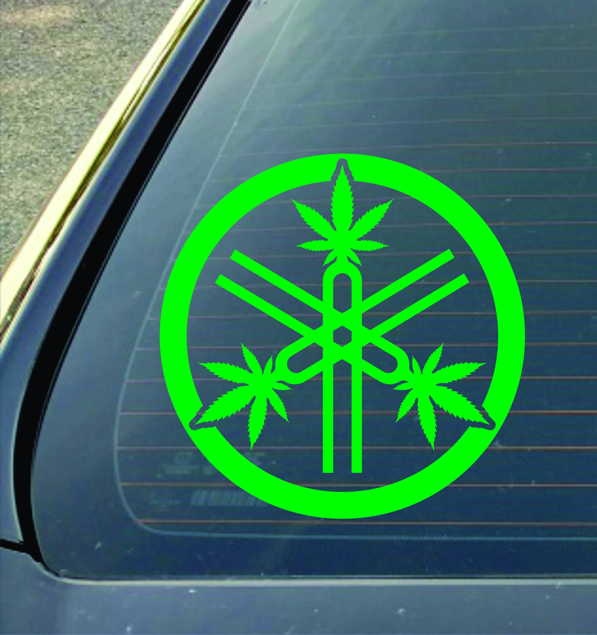 Weed Leaf Tuning Fork Yamaha Logo Die Cut Transfer Tape Vinyl Decal - Etsy