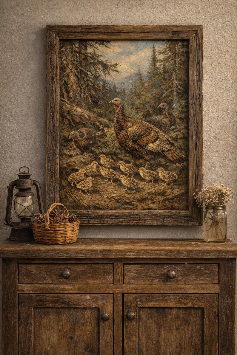 Wild Turkey Wall Art Set, Rustic Wildlife Printable Bundle Set of 6 - Etsy