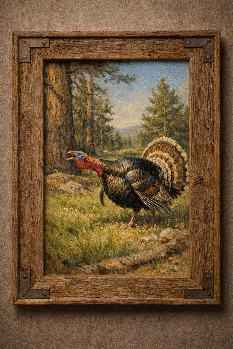 Wild Turkey Wall Art Set, Rustic Wildlife Printable Bundle Set of 6 - Etsy