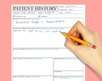 Patient History Sheet - Etsy