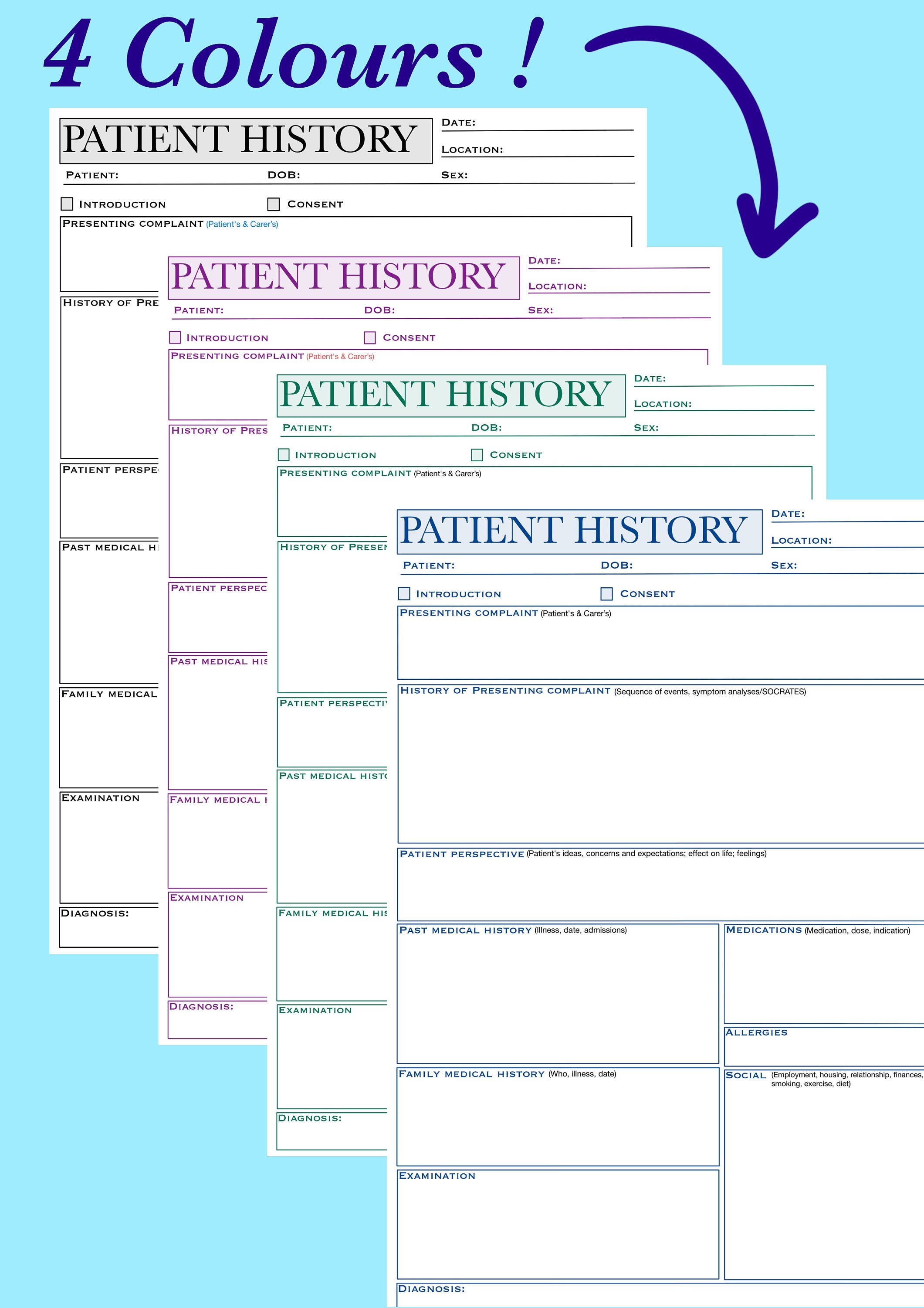 Patient History Sheet - Etsy Canada