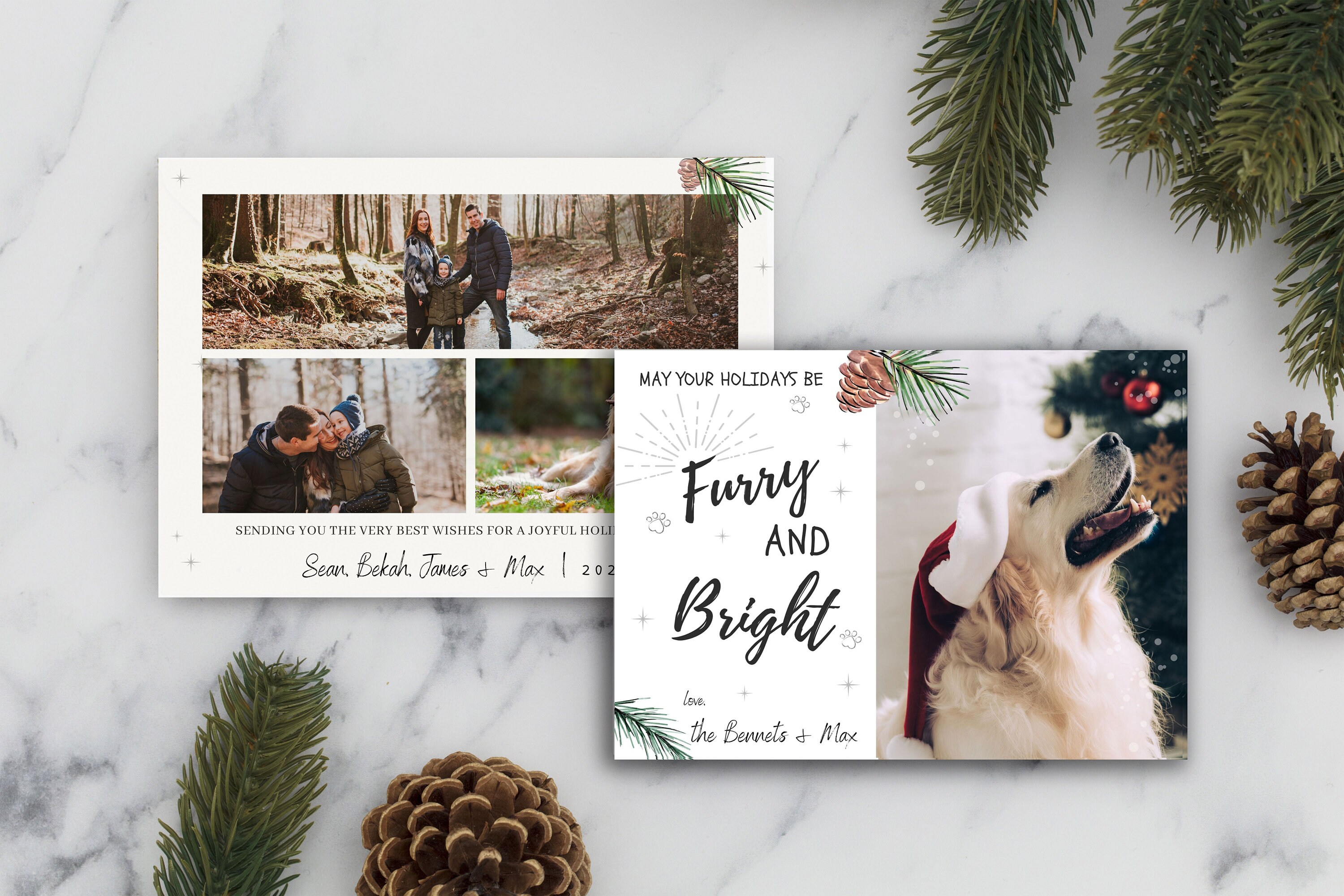 Dog Holiday Photo Card Template | Pet Christmas (5x7 Editable) - Etsy