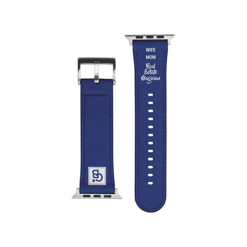 Coldwell Banker Blue Apple Watch Band with magician text image 2