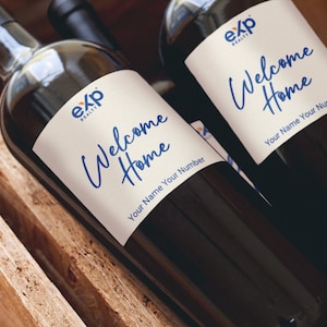 Pack of 25 eXp Realty Customized Wine Labels, Realtor Gift, Closing Gift, Branded Schwag