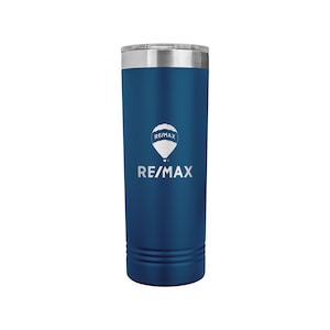 RE/MAX - Copo de viagem skinny de 20 onças, presente para corretor de imóveis, presente para cliente imobiliário, presente de fechamento imobiliário