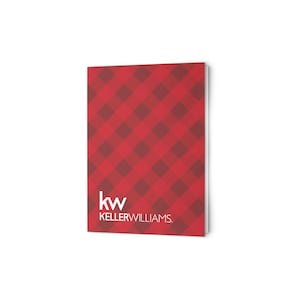 Keller Williams Red Plaid Folded Cards, Blank Inside, KW Branded Real Estate Accessory, Realtor Thank You, Realtor Note Card image 1