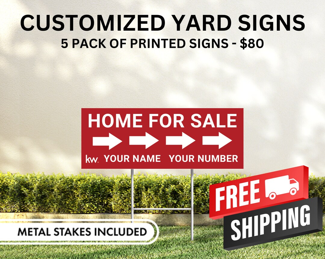Keller Williams Yard Signs Customized 9x24 Lawn Signs With Etsy
