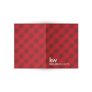 Keller Williams Red Plaid Folded Cards, Blank Inside, KW Branded Real Estate Accessory, Realtor Thank You, Realtor Note Card image 2