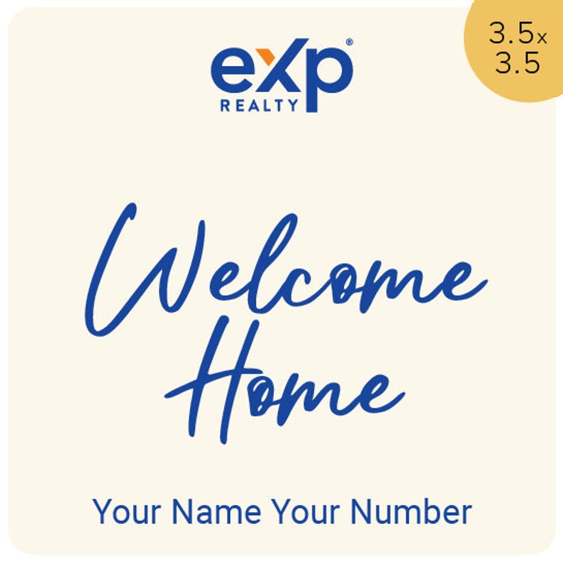 Pack of 25 eXp Realty Customized Wine Labels, Realtor Gift, Closing Gift, Branded Schwag 3.5" x 3.5" inches