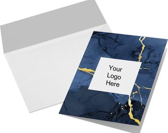Gold Streak Folded Cards, Blank Inside, Branded Real Estate Accessory, Realtor Thank You, Realtor Note Card