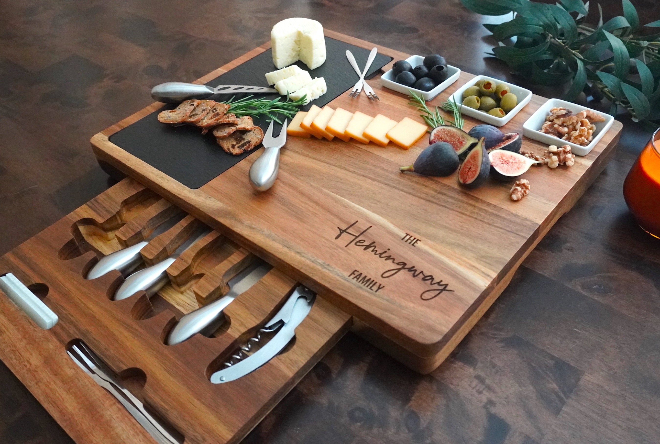 Celebration Collection - Engraved Cutting Board & Decor Gift Box