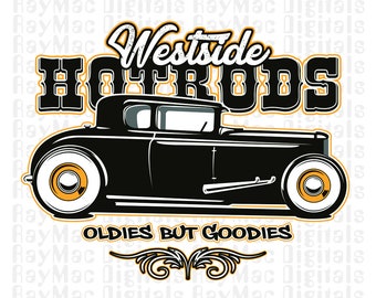 Hot Rod, Car, Muscle Car, Vintage Car, Sublimation Transfer Ready to Press