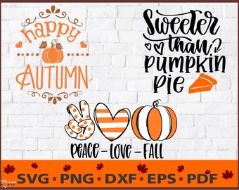 Fall Svg Bundle, Autumn Leaves Svg, Fall Quote Svg, Fall Saying Svg, Pumpkins, Cricut Cut File, Silhouette Cut File