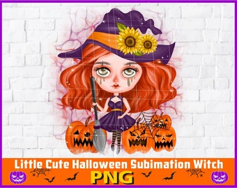 Słodka sublimacja czarownicy PNG Halloween PNG jesień Boo sztuczka lub psikus PNG plik Png sublimacja projekt cyfrowe pobieranie