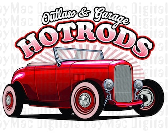 Sublimation Transfer Ready to Press, Hot Rod, Car, Muscle Car, Vintage Car,