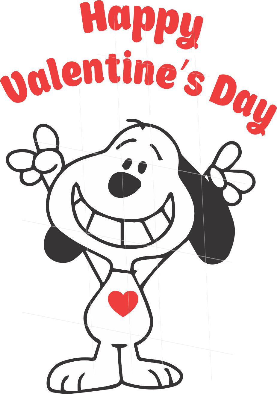 Snoopy Valentine's SVG File, Cut Files for Cricut, Silhouette Cut Files ...