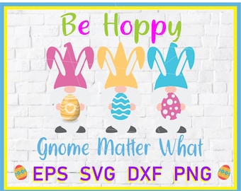 Easter Gnome SVG, Easter Bunnies SVG, Easter Egg Svg, Cutting Files for Silhouette and Cricut, Easter SVG, Cutting Files