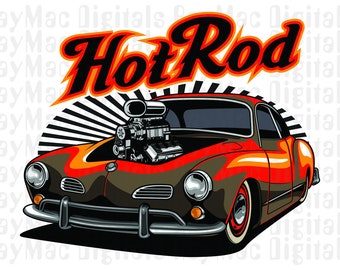 Hot Rod, Car, Muscle Car, Vintage Car, Sublimation Transfer Ready to Press