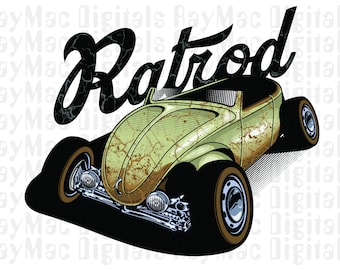 Hot Rod, Car, Muscle Car, Vintage Car, Sublimation Transfer Ready to Press