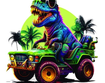 Sublimation Transfer, Ready to Press, Dinosaur Trex Kids T-Shirts, Mugs