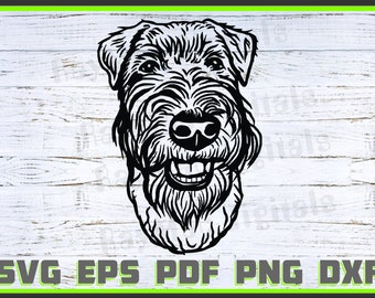 Welsh-Terrier Dog Svg, Dxf, Png, Dog Lover Svg, Dog Shirt Eps, Animal, Shirt, Dog Head svg, Cut Ready, Portrait, Purebred Pdf Silhouette
