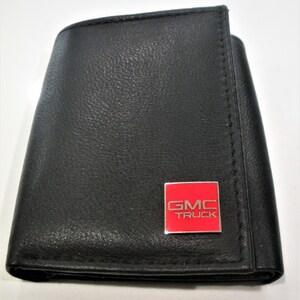 Portefeuille à trois volets en cuir noir GMC, excellent cadeau, souvenir, fête des pères, Noël, anniversaire, nouveau propriétaire de voiture, souvenir