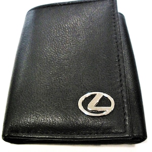 Cartera de cuero negra de tres pliegues de Lexus, excelente regalo, recuerdo, día del padre, Navidad, cumpleaños, aniversario, nuevo propietario del automóvil, recuerdo