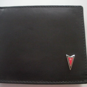 Cartera plegable de cuero negro Pontiac, excelente regalo, recuerdo, día del padre, Navidad, cumpleaños, aniversario, nuevo propietario del automóvil, recuerdo