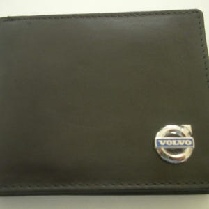 Cartera plegable de cuero negro Volvo, gran regalo, recuerdo, día del padre, Navidad, cumpleaños, aniversario, nuevo propietario del automóvil, recuerdo