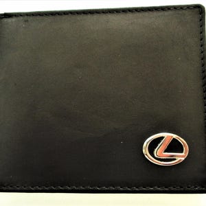 Cartera plegable de cuero negro Lexus, gran regalo, recuerdo, día del padre, Navidad, cumpleaños, aniversario, nuevo propietario del automóvil, recuerdo