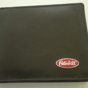 Cartera plegable de cuero negro Peterbilt, excelente regalo, recuerdo, día del padre, Navidad, cumpleaños, aniversario, nuevo propietario de un automóvil, recuerdo