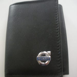 Cartera triple de cuero negro Volvo, gran regalo, recuerdo, día del padre, Navidad, cumpleaños, aniversario, nuevo propietario del automóvil, recuerdo