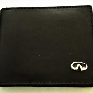 Cartera plegable de cuero negro Infiniti, excelente regalo, recuerdo, día del padre, Navidad, cumpleaños, aniversario, nuevo propietario de un automóvil, recuerdo