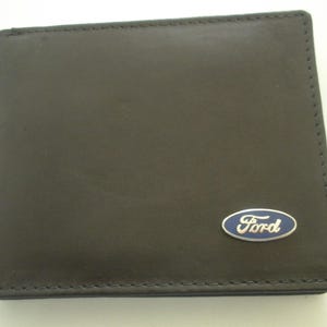 Billetera plegable de cuero negro Ford, excelente regalo, recuerdo, día del padre, Navidad, cumpleaños, aniversario, nuevo propietario del automóvil, recuerdo