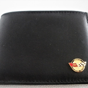 Cartera plegable de cuero negro Corvette Edición Coleccionista, gran regalo, recuerdo, Día del Padre, Navidad, cumpleaños, aniversario, recuerdo.