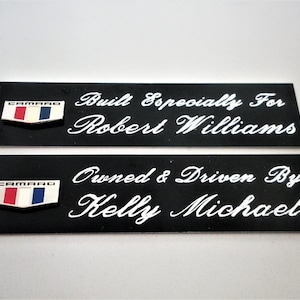 Camaro Custom Engraved dashboard nameplate-Free engraving, great gift, new car, birthday, Christmas, Valentine, father&#39;s day, anniversary