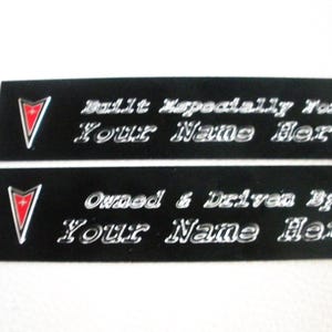 Pontiac Custom Engraved dashboard nameplate-Free engraving, great gift, new car, birthday, Christmas, Valentine, remembrance