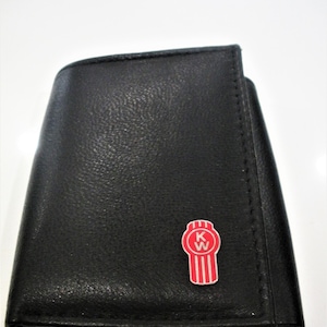Cartera triple de cuero negro Kenworth, excelente regalo, recuerdo, día del padre, Navidad, cumpleaños, aniversario, recuerdo