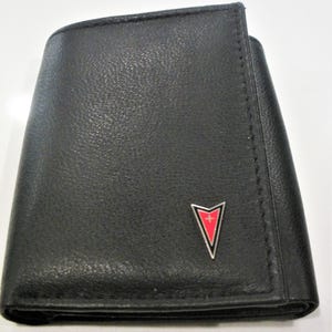 Cartera triple de cuero negro Pontiac, excelente regalo, recuerdo, día del padre, Navidad, cumpleaños, aniversario, nuevo propietario del automóvil, recuerdo