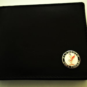Cartera plegable de cuero negro Roadrunner, excelente regalo, recuerdo, día del padre, Navidad, cumpleaños, aniversario, nuevo propietario de un automóvil, recuerdo