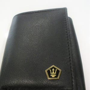 Cartera de cuero negra de tres pliegues Maserati TC, excelente regalo, recuerdo, día del padre, Navidad, cumpleaños, aniversario, nuevo propietario del automóvil, recuerdo